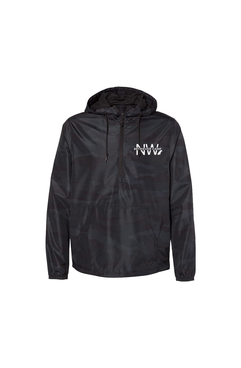 NW Retriever Camp Independant Trading Black Camo Pullover Windbreaker
