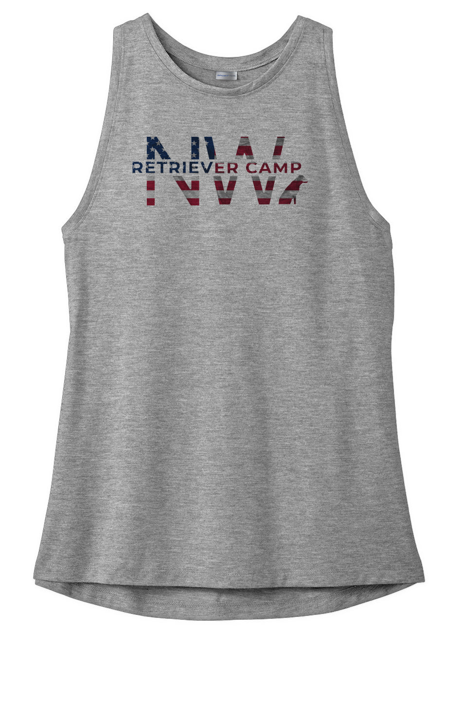 NW Retriever Camp Ladies Tri-Blend Wicking Tank (Patriotic)